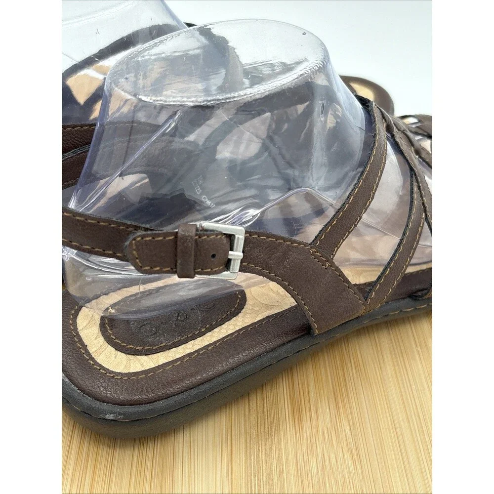 BOC Born Concept Brown Cora  Strappy Cage Open Toe Slingback Sandals 10M Vegan